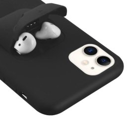 Husa Lemontti Husa Liquid Silicone with Apple AirPods Case iPhone 11 Pro Dark Blue