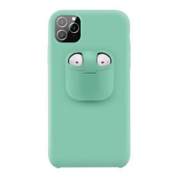 Husa Lemontti Husa Liquid Silicone with Apple AirPods Case iPhone 11 Pro Mint Green
