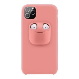 Husa Lemontti Husa Liquid Silicone with Apple AirPods Case iPhone 11 Pro Pink