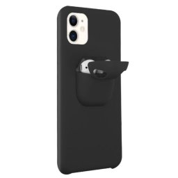 Husa Lemontti Husa Liquid Silicone with Apple AirPods Case iPhone 11 Red