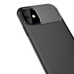 Husa Lemontti Husa Carbon Fiber Texture Shockproof iPhone 11 Pro Black