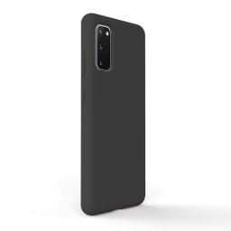 Husa Lemontti Husa Liquid Silicon Samsung Galaxy S20 Black (protectie 360°, material fin, captusit cu microfibra)