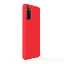 Husa Lemontti Husa Liquid Silicon Samsung Galaxy S20 Red (protectie 360°, material fin, captusit cu microfibra)