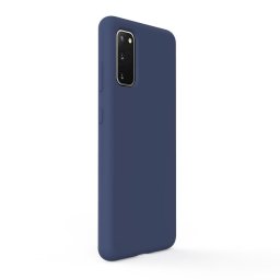Husa Lemontti Husa Liquid Silicon Samsung Galaxy S20 Dark Blue (protectie 360°, material fin, captusit cu microfibra)