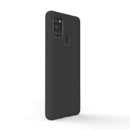 Husa Lemontti Husa Liquid Silicon Samsung Galaxy A21s Black (protectie 360°, material fin, captusit cu microfibra)