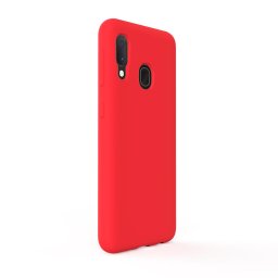 Husa Lemontti Husa Liquid Silicon Samsung Galaxy A20e Red (protectie 360°, material fin, captusit cu microfibra)