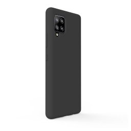 Husa Lemontti Husa Liquid Silicon Samsung Galaxy A42 5G Black (protectie 360°, material fin, captusit cu microfibra)
