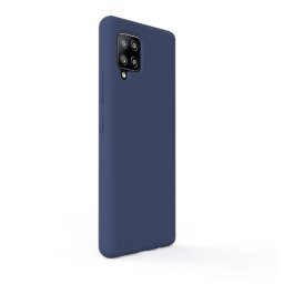 Husa Lemontti Husa Liquid Silicon Samsung Galaxy A42 5G Dark Blue (protectie 360°, material fin, captusit cu microfibra)