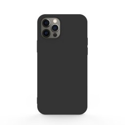 Husa Lemontti Husa Silicon Soft Slim iPhone 12 Pro Max Black (material mat si fin, captusit cu microfibra)