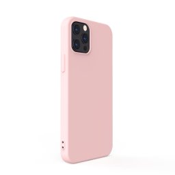 Husa Lemontti Husa Silicon Soft Slim iPhone 12 Pro Max Pink Sand (material mat si fin, captusit cu microfibra)