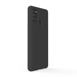 Husa Lemontti Husa Silicon Soft Slim Samsung Galaxy A21s Black (material mat si fin, captusit cu microfibra)