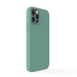 Husa Lemontti Husa Liquid Silicon iPhone 12 Pro Max Forest Green (protectie 360°, material fin, captusit cu microfibra)