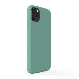 Husa Lemontti Husa Liquid Silicon iPhone 11 Pro Max Forest Green (protectie 360°, material fin, captusit cu microfibra)
