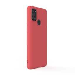 Husa Lemontti Husa Silicon Soft Slim Samsung Galaxy A21s Santa Red (material mat si fin, captusit cu microfibra)