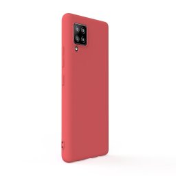 Husa Lemontti Husa Silicon Soft Slim Samsung Galaxy A42 Santa Red (material mat si fin, captusit cu microfibra)