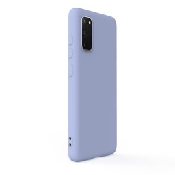 Husa Lemontti Husa Silicon Soft Slim Samsung Galaxy S20 Lavender Gray (material mat si fin, captusit cu microfibra)