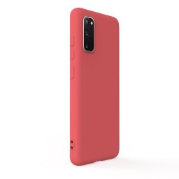 Husa Lemontti Husa Silicon Soft Slim Samsung Galaxy S20 Santa Red (material mat si fin, captusit cu microfibra)