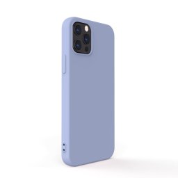 Husa Lemontti Husa Silicon Soft Slim iPhone 12 Pro Max Lavender Gray (material mat si fin, captusit cu microfibra)