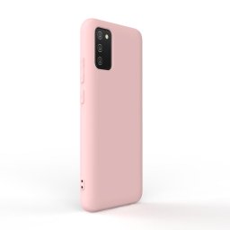 Husa Lemontti Husa Silicon Soft Slim Samsung Galaxy A02s Pink Sand (material mat si fin, captusit cu microfibra)
