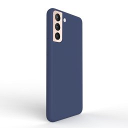 Husa Lemontti Husa Liquid Silicon Samsung Galaxy S21 Plus Dark Blue (protectie 360°, material fin, captusit cu microfibra)
