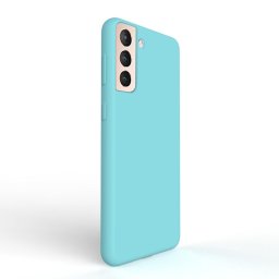 Husa Lemontti Husa Liquid Silicon Samsung Galaxy S21 Plus Tiffany Blue (protectie 360°, material fin, captusit cu microfibra)