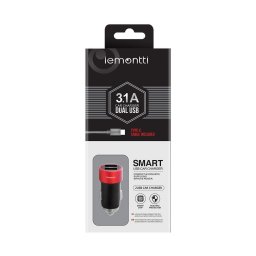 2x USB Cablu Type C inclus 5V / 3.1A 15.5W Negru