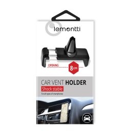 Suport auto telefon Lemontti, grila ventilatie, negru