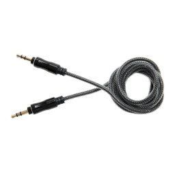 Accesorii Audio Hi-Fi Lemontti Cablu Audio Jack 3.5mm Negru 1m (impletitura textila, protectie metalica)-T.Verde 0.1 lei/ buc