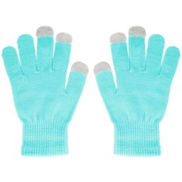 Manusi touchscreen Lemontti, utilizare smartphone, culoare albastru