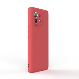Husa Lemontti Husa Silicon Soft Slim Xiaomi Mi 11 Santa Red (material mat si fin, captusit cu microfibra)