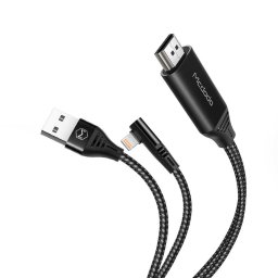 Mcdodo Cablu Plug&Play HDMI la Lightning si USB Black 2m-T.Verde 0.1 lei/buc