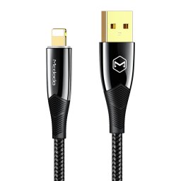 Mcdodo Cablu Shark Series Lightning Black (1.8m, 3A, led indicator, impletitura nylon)-T.Verde 0.1 lei/buc