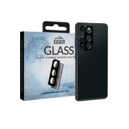 Eiger Lentile Camera 2.5D Glass Samsung Galaxy S21 Clear Black (9H, 0.33mm)