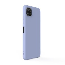 Husa Lemontti Husa Silicon Soft Slim Samsung Galaxy A22 5G Lavender Gray (material mat si fin, captusit cu microfibra)