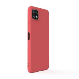 Husa Lemontti Husa Silicon Soft Slim Samsung Galaxy A22 5G Santa Red (material mat si fin, captusit cu microfibra)
