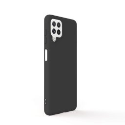 Husa Lemontti Husa Silicon Soft Slim Samsung Galaxy A22 4G Black (material mat si fin, captusit cu microfibra)
