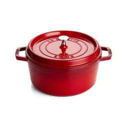 Staub Round Cocotte, 24cm cast iron, cherry