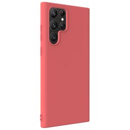 Husa Lemontti Husa Silicon Soft Slim Samsung Galaxy S22 Ultra Santa Red (material mat si fin, captusit cu microfibra)