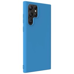 Husa Lemontti Husa Silicon Soft Slim Samsung Galaxy S22 Ultra Dark Blue (material mat si fin, captusit cu microfibra)