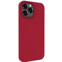 Husa Lemontti Husa Liquid Silicon iPhone 13 Pro Max Dark Red (protectie 360°, material fin, captusit cu microfibra)