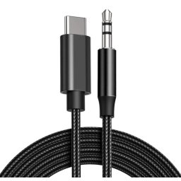 Accesorii Audio Hi-Fi Lemontti Cablu Audio Type-C la Jack 3.5mm Negru 1m (impletitura textila)-T.Verde 0.1 lei/buc