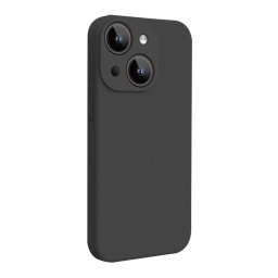 Husa Lemontti Husa Liquid Silicon MagCharge iPhone 15 Plus Negru (protectie 360°, material fin, captusit cu microfibra)