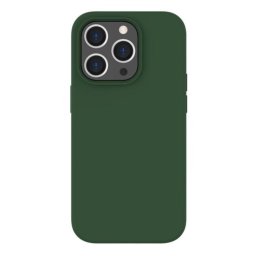 Husa Lemontti Husa Liquid Silicon MagCharge iPhone 14 Pro Max Verde (protectie 360°, material fin, captusit cu microfibra)
