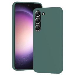 Husa Lemontti Husa Silicon Soft Slim Samsung Galaxy S23 Plus, material mat si fin, captusit cu microfibra, Verde