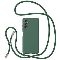 Husa Lemontti Husa Silicon cu Snur Samsung Galaxy A24 5G Verde (protectie 360°, material fin, captusit cu microfibra)