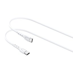 Husa Lemontti Cablu Fast Charge Type-C la Type-C, 1.2m, Alb