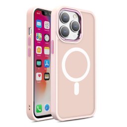 Husa Lemontti Husa Color Matte MagSafe iPhone 15 Pro Roz