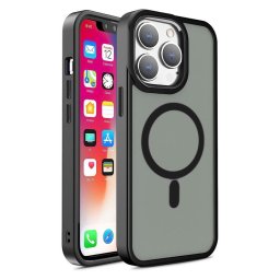 Husa Lemontti Husa Color Matte MagSafe iPhone 15 Pro Max Negru