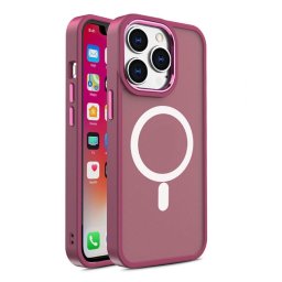 Husa Lemontti Husa Color Matte MagSafe iPhone 15 Pro Max Visiniu