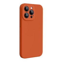 Husa Lemontti Husa Liquid Silicon MagCharge iPhone 15 Pro Max Portocaliu (protectie 360°, material fin, captusit cu microfibra)